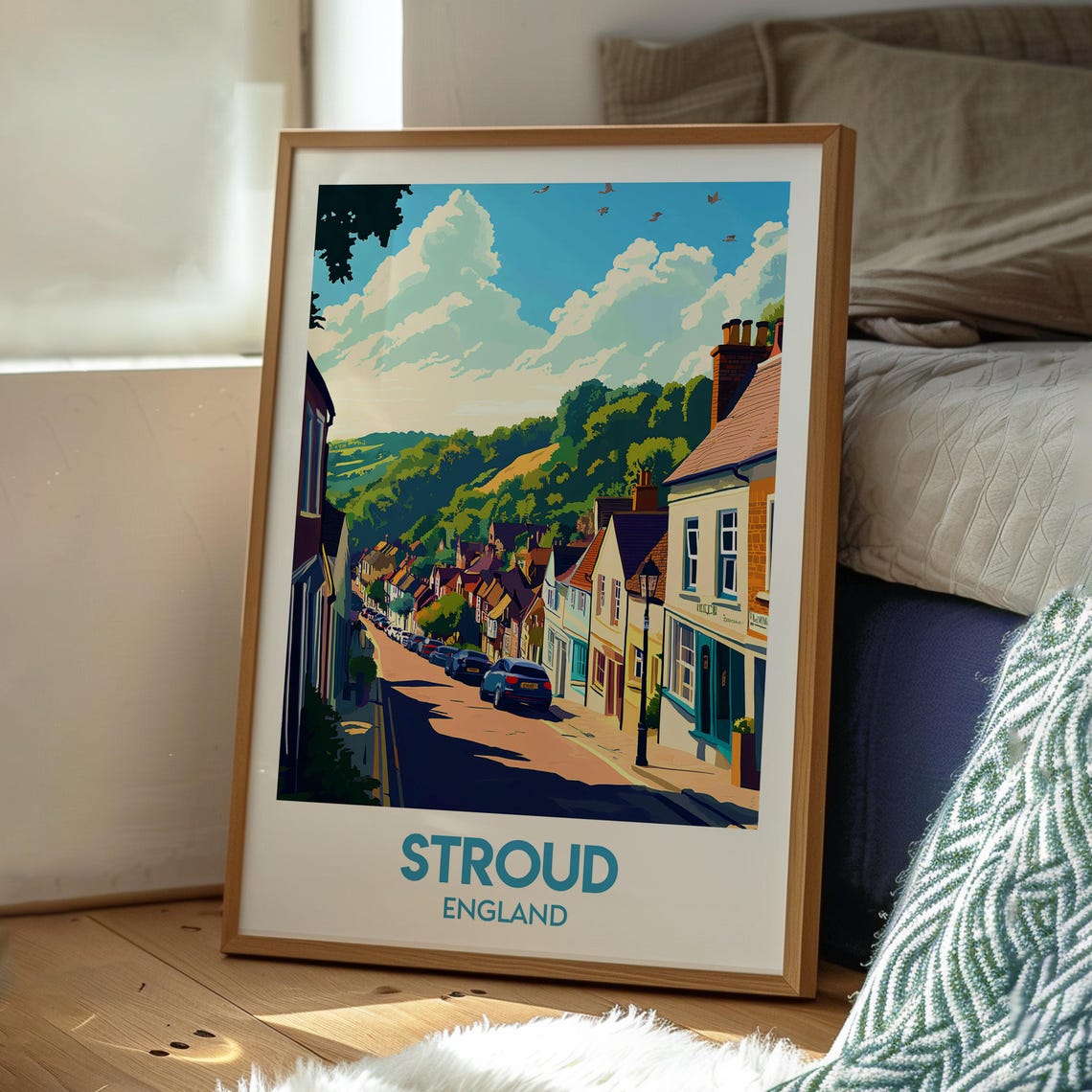 Stroud Travel Poster, Gloucestershire England Art Print - Image 3