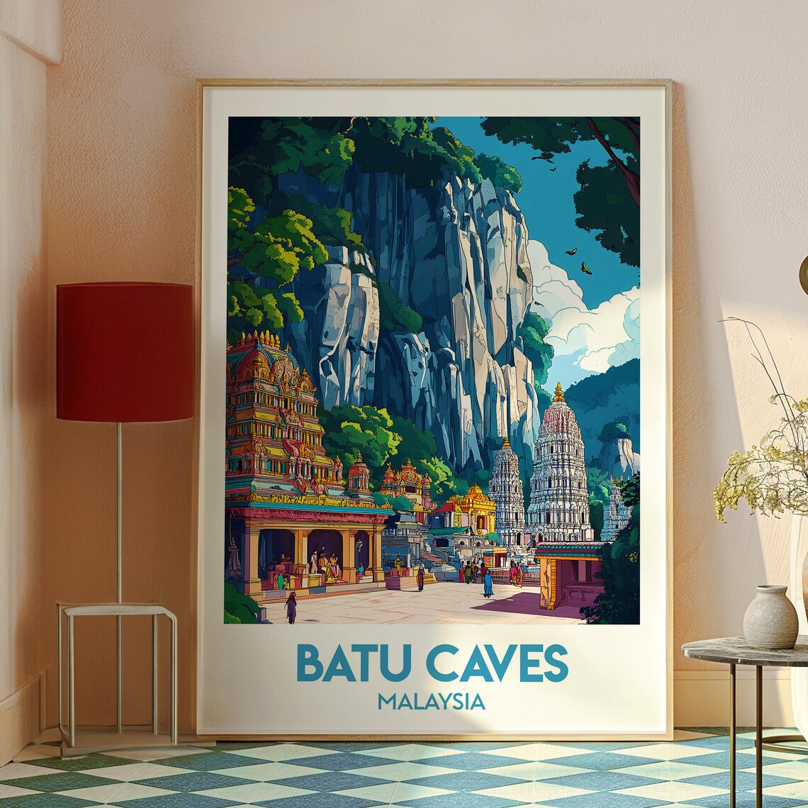 Batu Caves Malaysia Hindu Temple Limestone Hill Travel Poster - Image 2