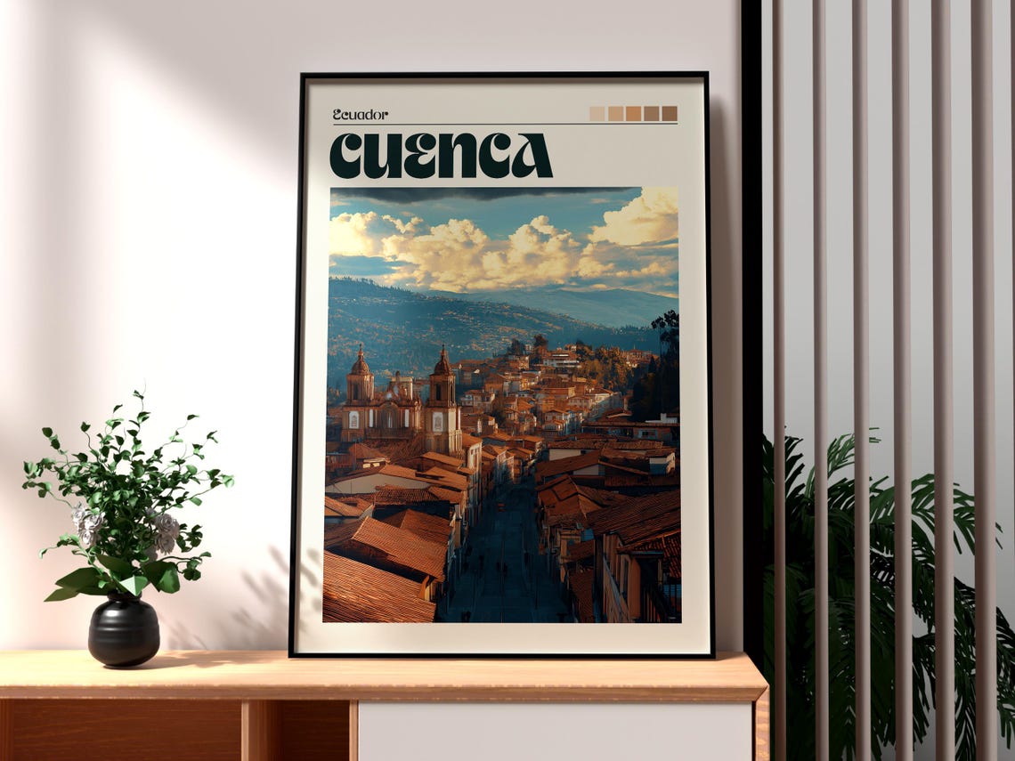 Cuenca Poster Ecuador Art Travel Print Wall Backpacking South America