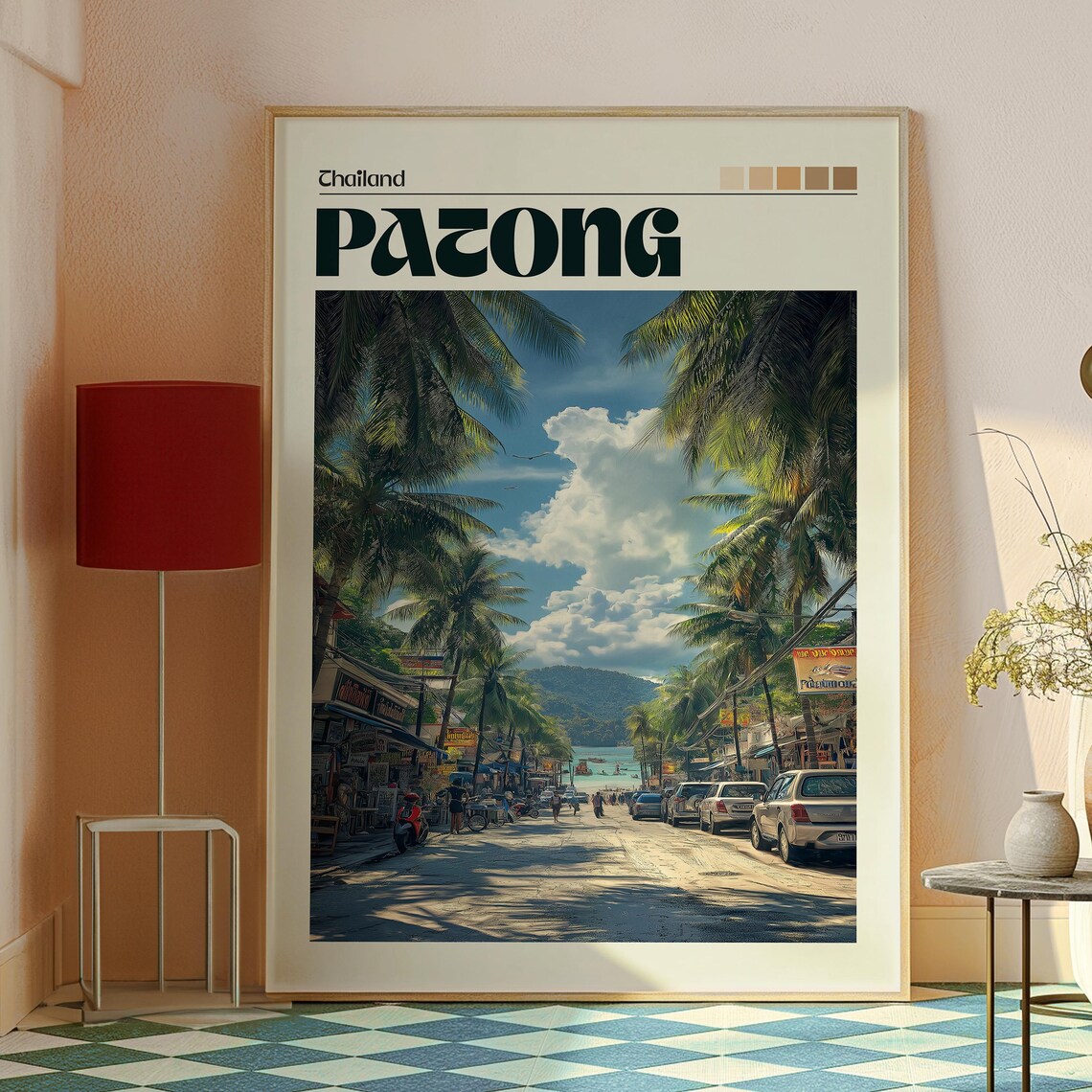 Patong Thailand Palm Beach Street Island Shops Travel Poster - Image 2