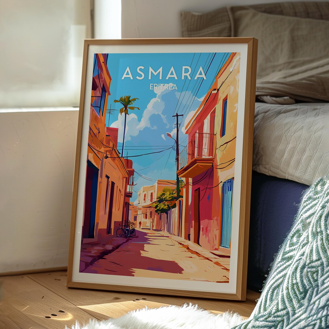 Asmara Eritrea Colonial Street Sunlit Avenue Africa City Travel Poster - Image 3