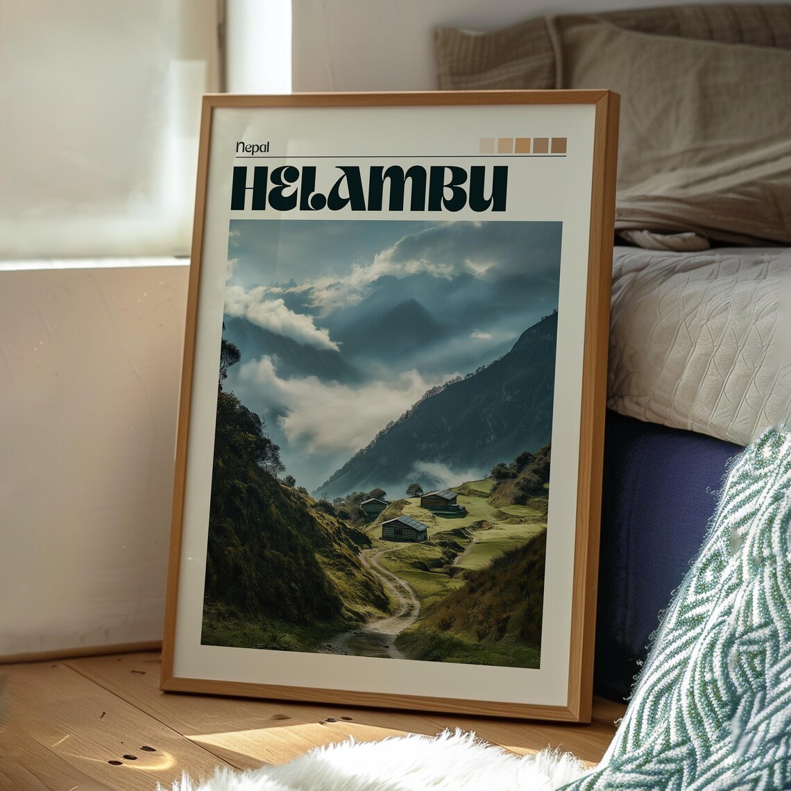 Helambu Nepal Himalayan Trekking Trail Mountain Village Clouds Poster - Image 3