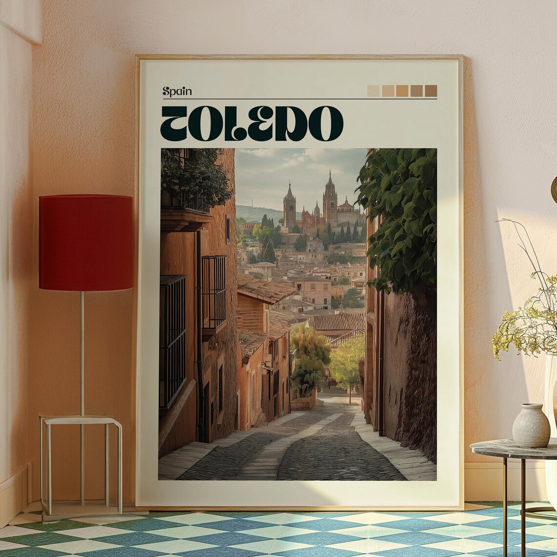 Toledo Spain Old Town Cathedral Street Stone Vintage Travel Poster - Image 2