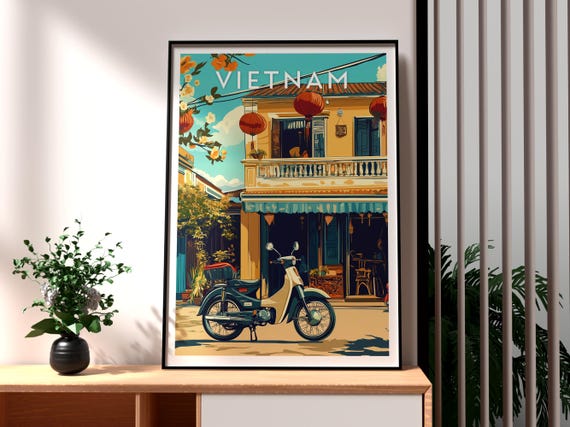 Vietnam Print Wall Art Hanoi Poster Travel Backpacking Ho Chi Minh Ha Giang