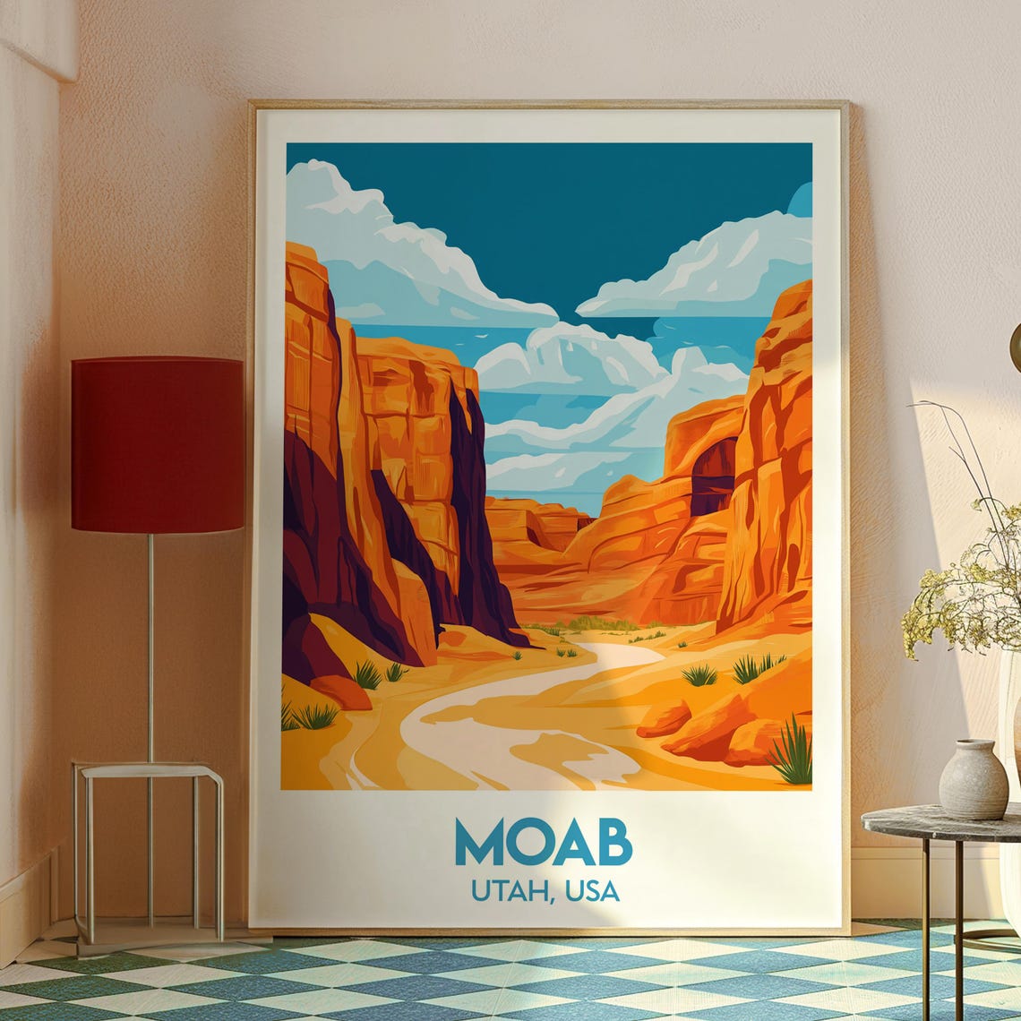 Moab Utah USA Red Rock Canyon Desert Arch Landscape Travel Poster - Image 2