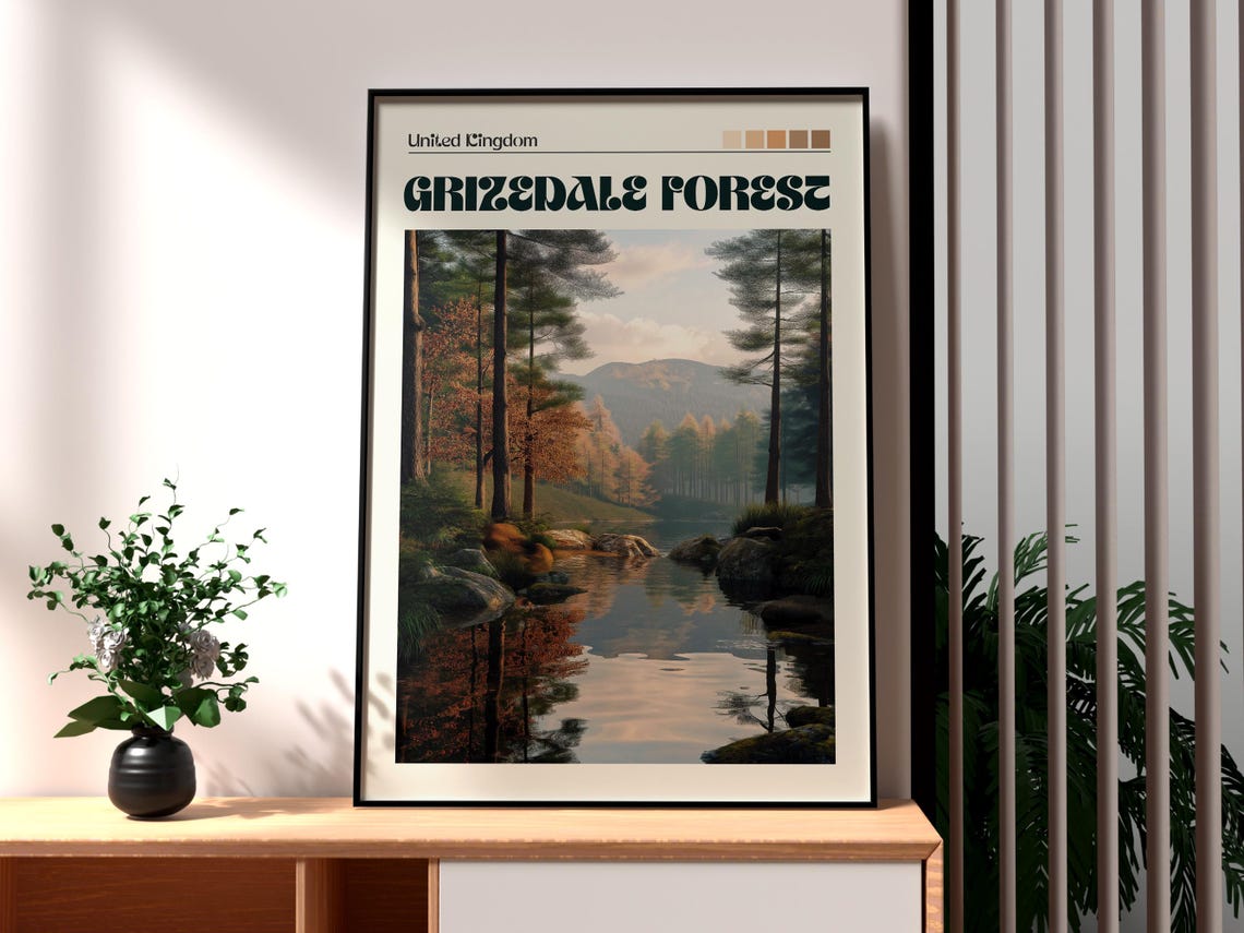 Grizedale Forest Lake District Travel Poster
