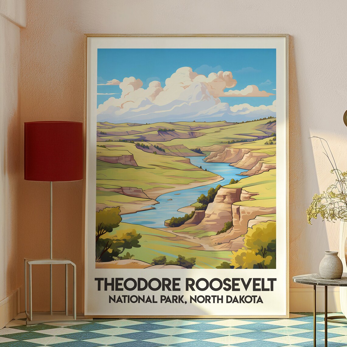 Theodore Roosevelt National Park North Dakota Badlands River Travel Poster - Image 2