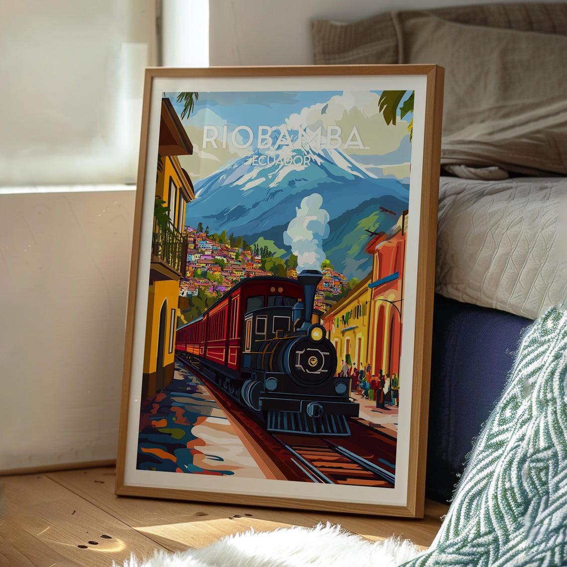 Riobamba Ecuador Andes Steam Train Mountain Town Travel Poster - Image 3