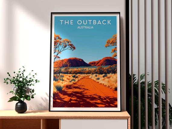 Outback Australia Travel Poster, Australian Wall Art