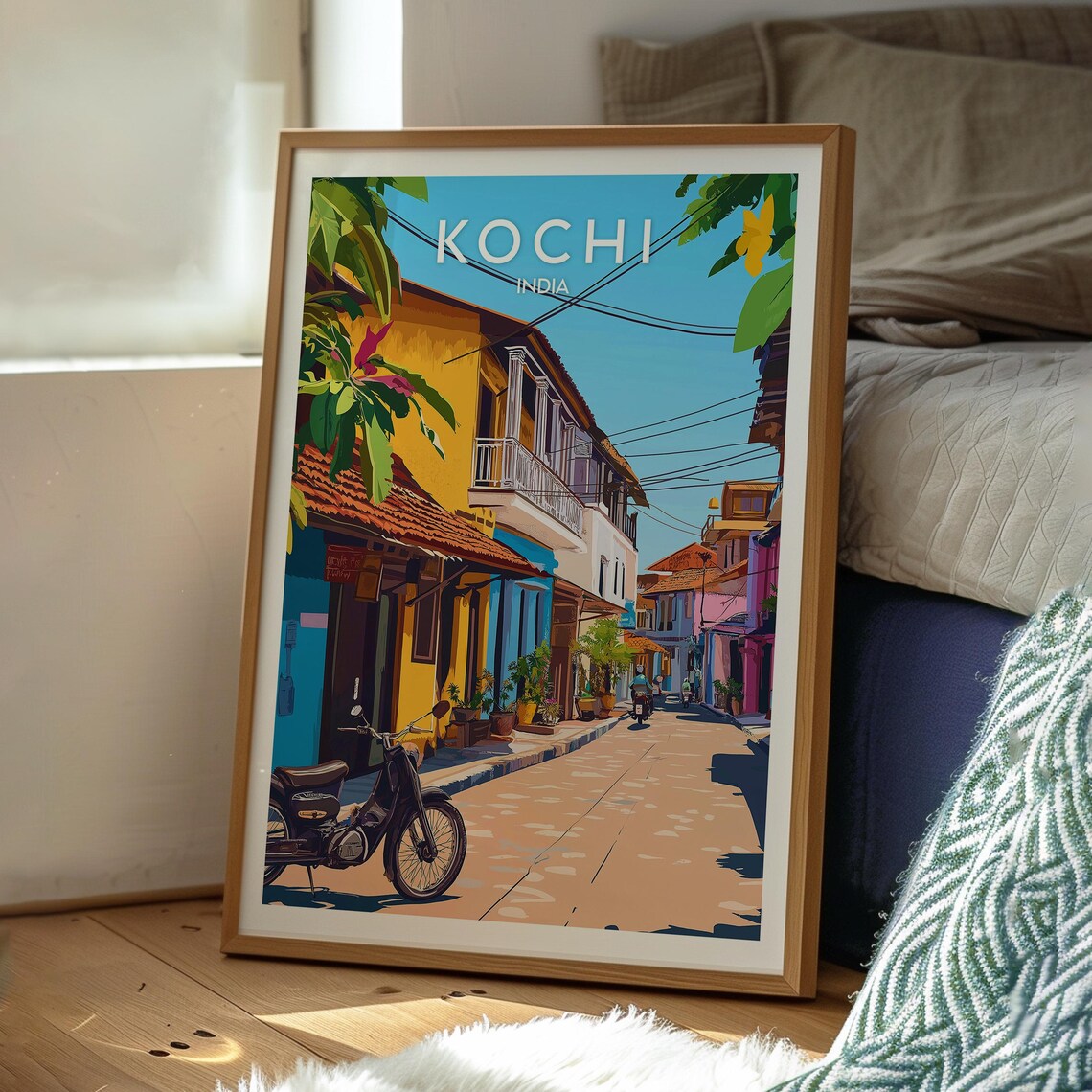 Kochi India Colonial Street Vibrant Kerala Heritage Travel Poster - Image 3