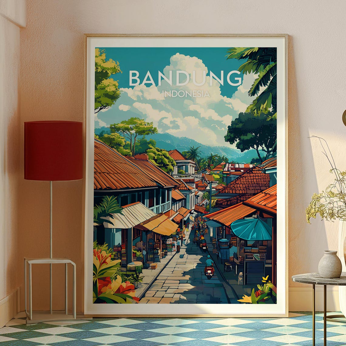 Bandung Travel Print Wall Art West Java Poster Backpacking Gift For Traveller Indonesia - Image 2