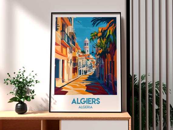 Algiers Print Algeria Wall Art Poster Travel El Djazar Africa City