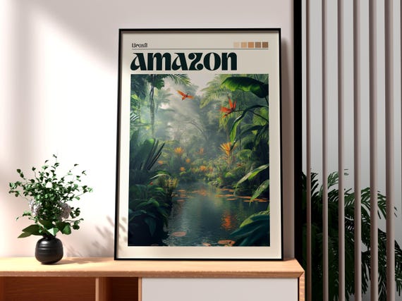 Amazon Rainforest Poster The Wall Art River Print Brazil South America