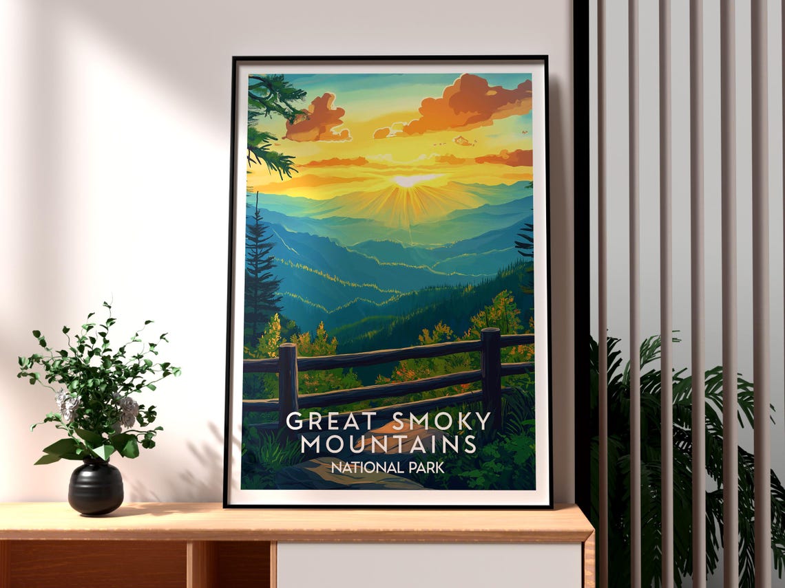 Great Smoky Mountains National Park Blue Ridge Sunrise Poster