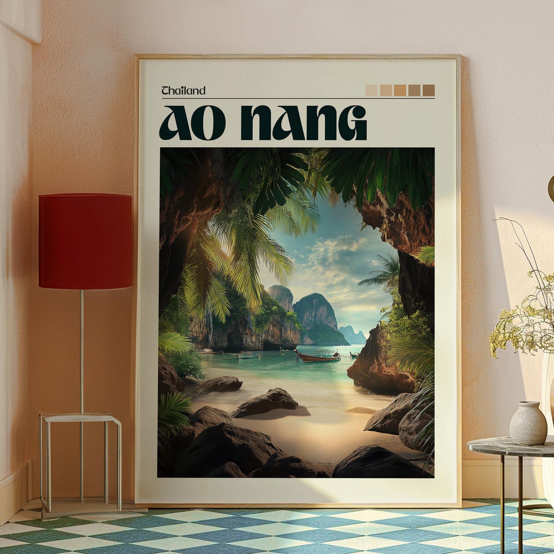 Ao Nang Travel Print Thailand Wall Art Krabi Se Asia Backpacking Gift For Traveller - Image 2