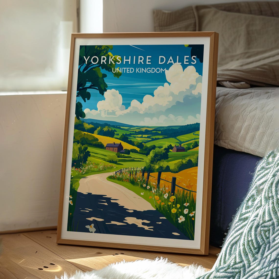 Yorkshire Dales United Kingdom Rolling Hills Country Lane Poster - Image 3
