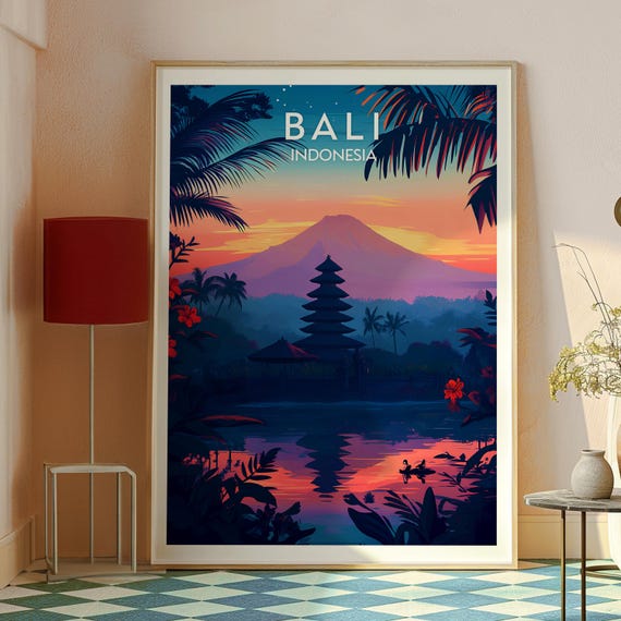 Bali Travel Print Bali Wall Art Bali Travel Travel Wall Art Bali Rice Fields Poster Backpacking Gift For Traveller Indonesia
