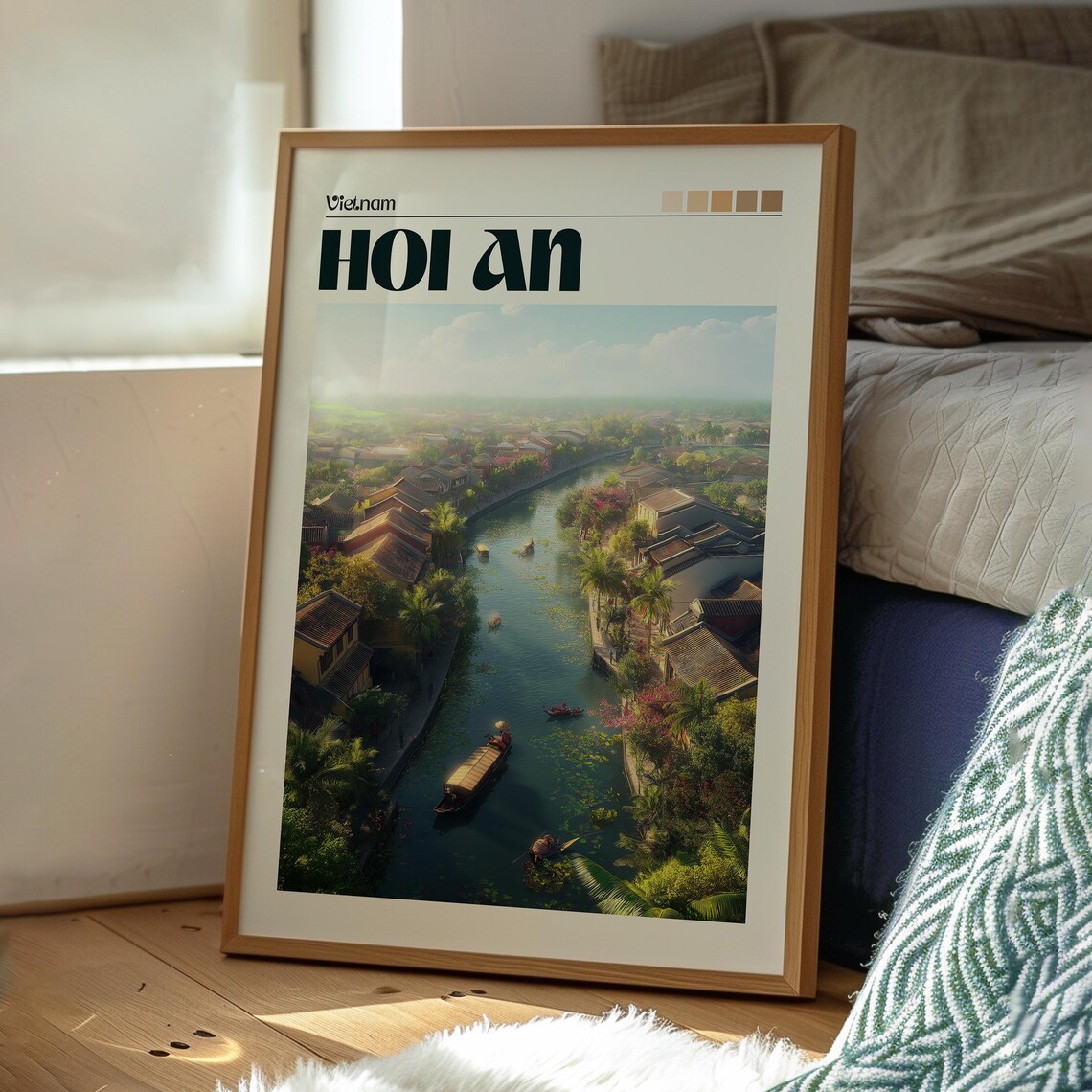 Hoi An Old Town River Boats Golden Hour Vietnam Travel Poster - Image 3