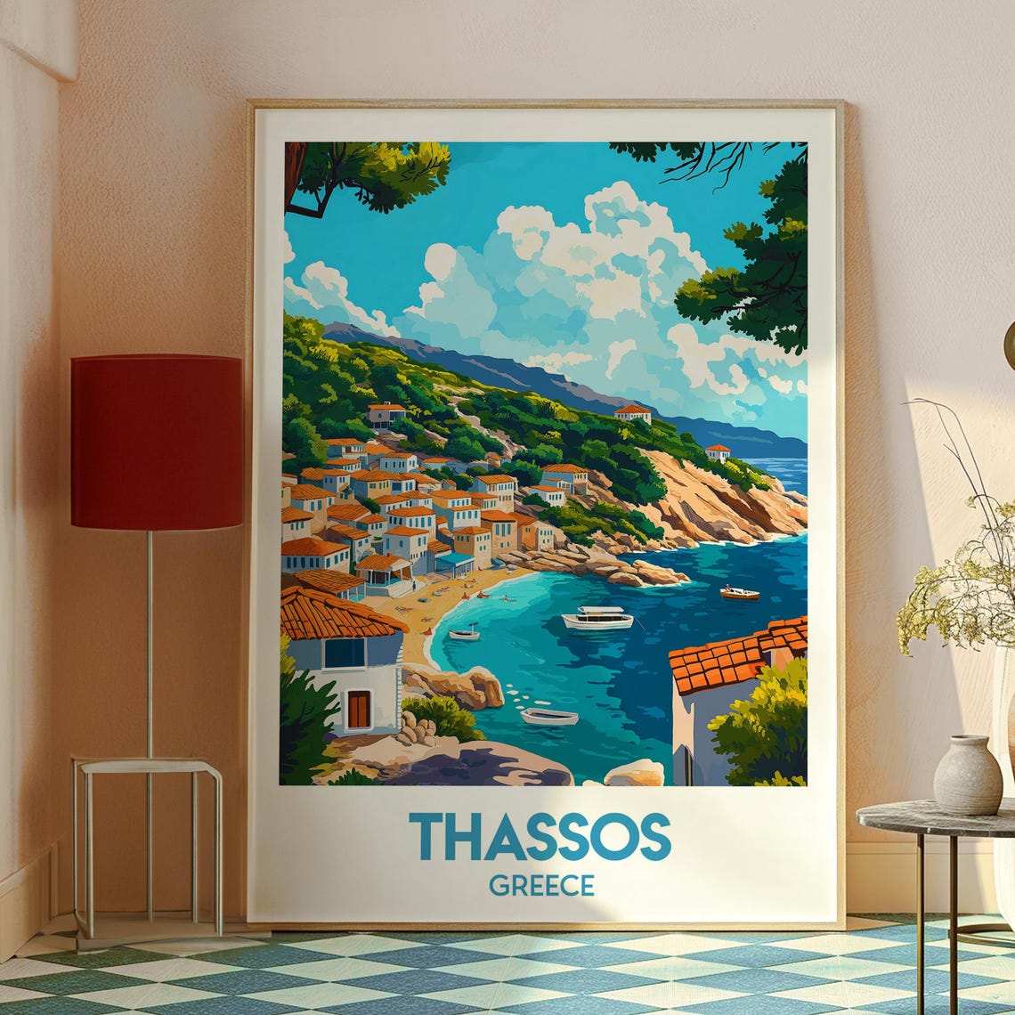 Thassos Greece Travel Poster, Coastal Wall Art - Image 2