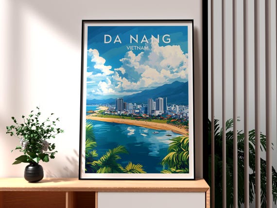 Da Nang Print Vietnam Wall Art Poster Travel Coastal Se Asia Backpacking
