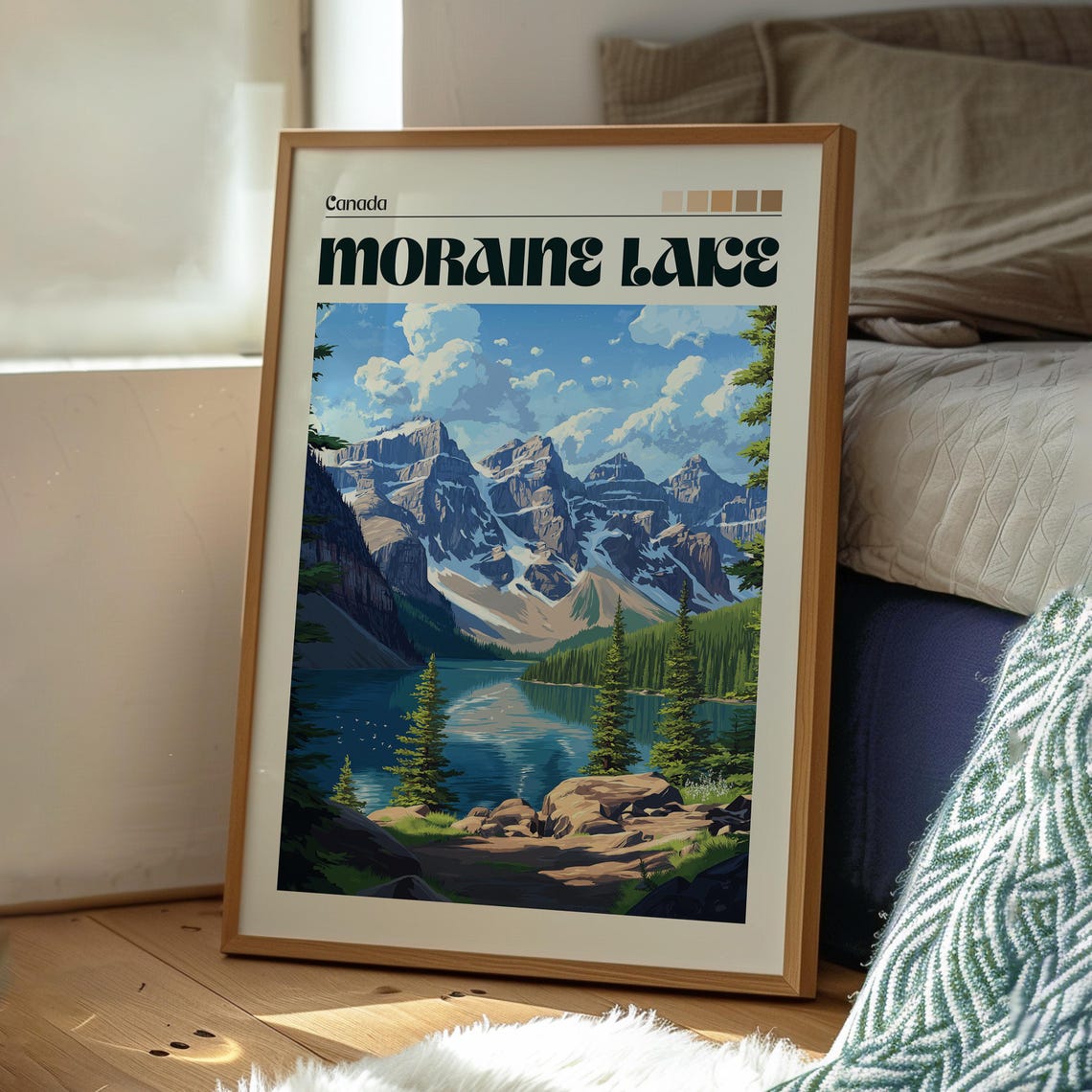 Moraine Lake Canada Banff Turquoise Lake Rocky Mountains Poster - Image 3
