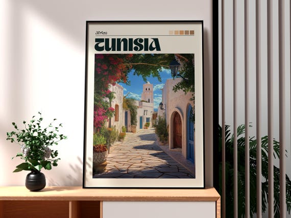 Tunisia Poster Wall Art Travel Print North Africa