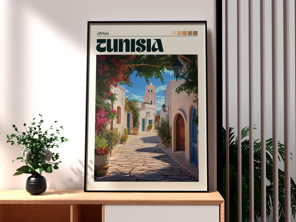 Tunisia Poster Wall Art Travel Print North Africa