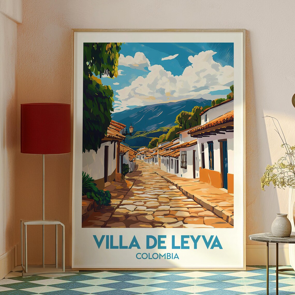 Villa de Leyva Colombia Old Town Cobblestone Colonial Street Poster - Image 2