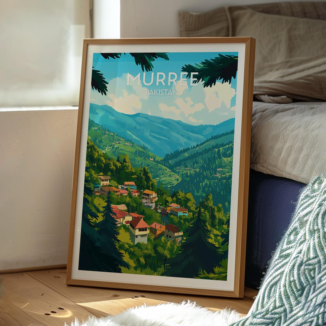 Murree Pakistan Pine Forest Hill Station Mountain Town Travel Poster - Image 3