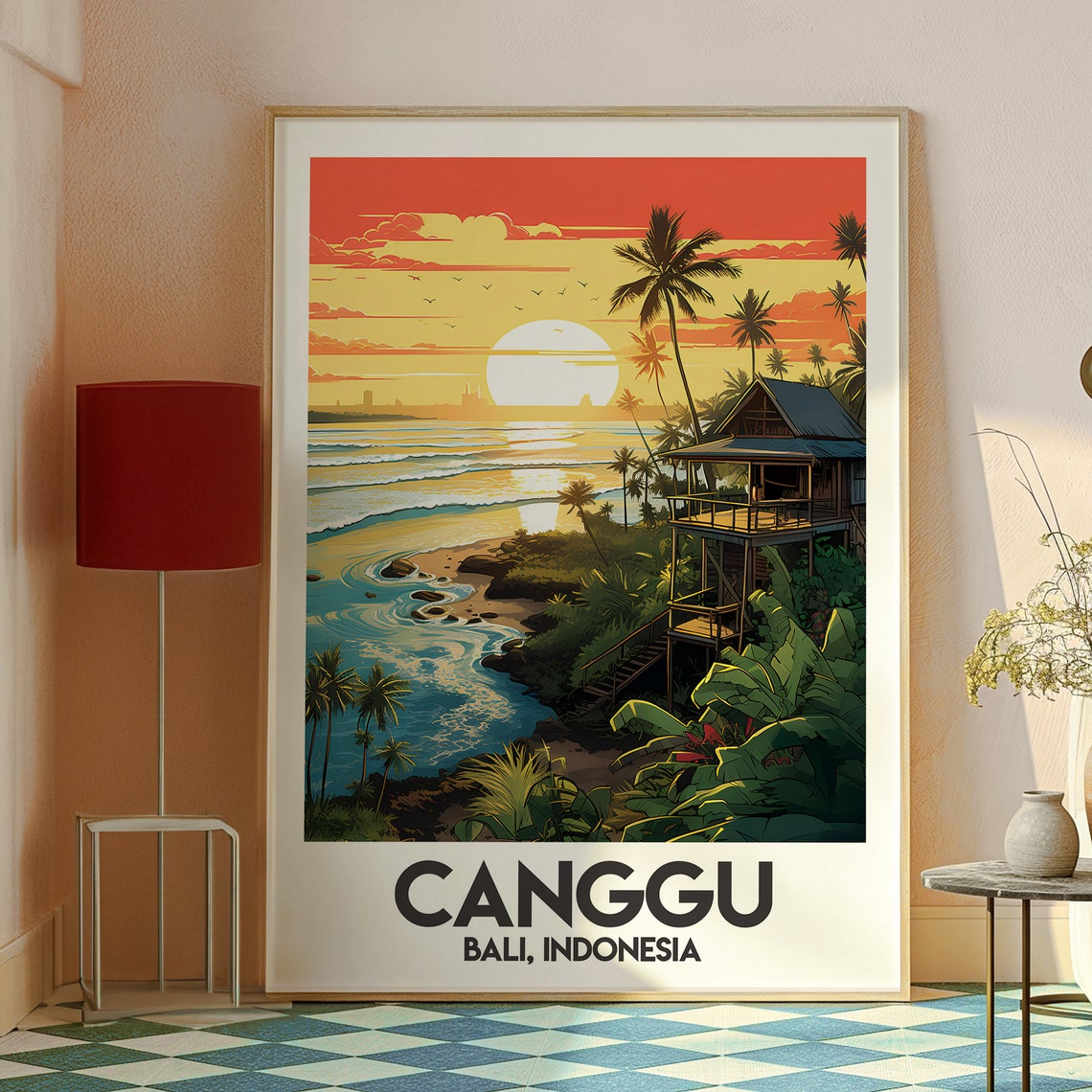 Canggu Bali Indonesia Sunset Beach Surf Paradise Travel Poster - Image 2