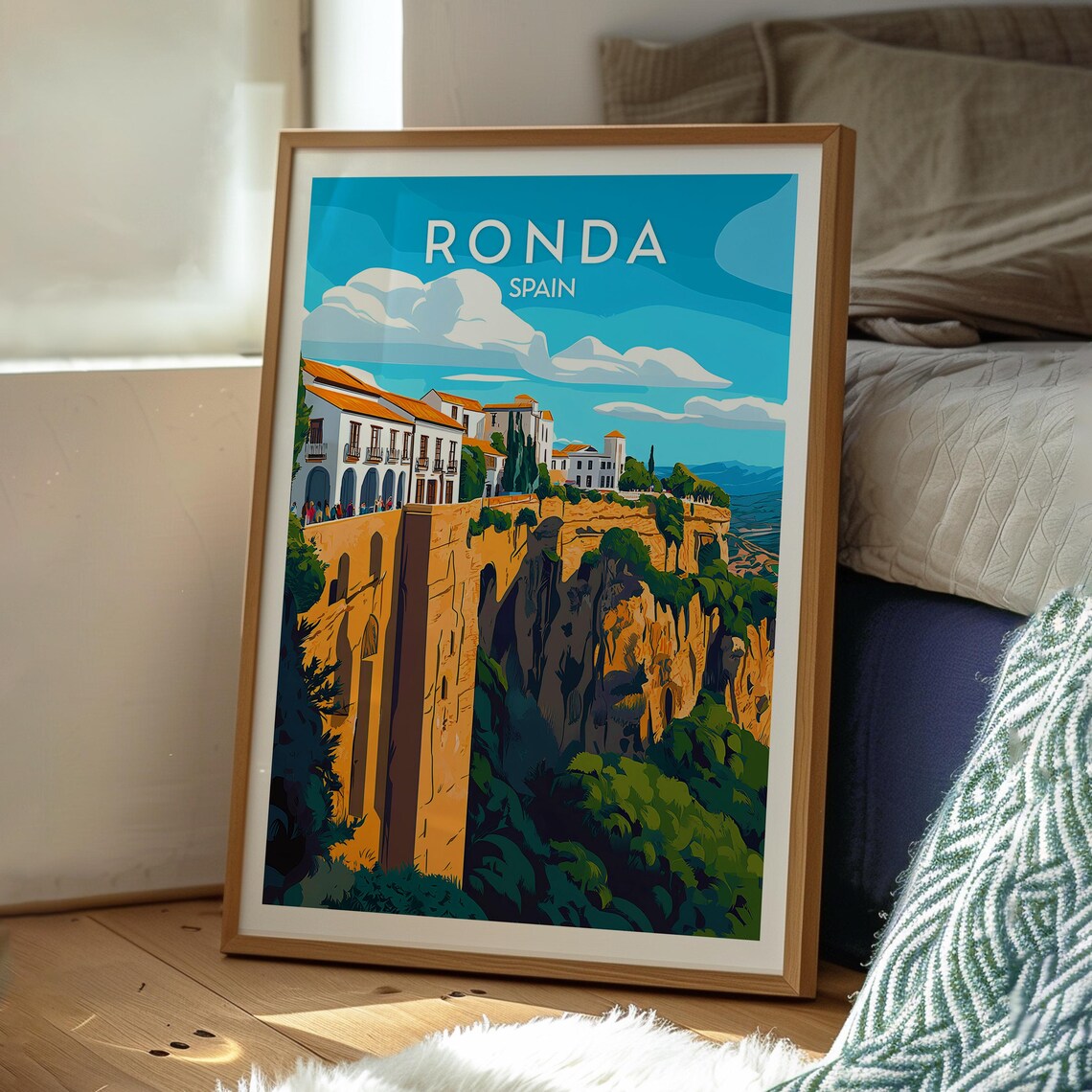 Ronda Spain Cliffside City Puente Nuevo Gorge View Travel Poster - Image 3