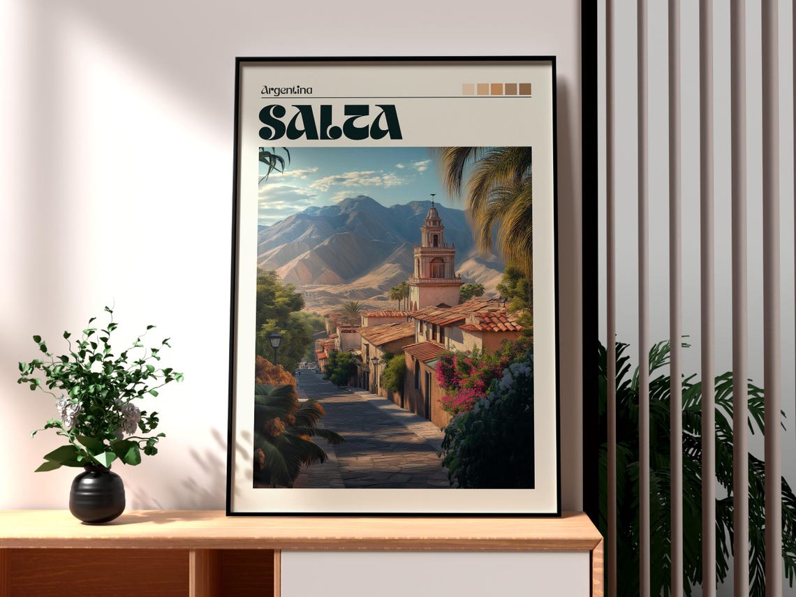 Salta Travel Print Argentina Wall Art Poster Gift For Traveller