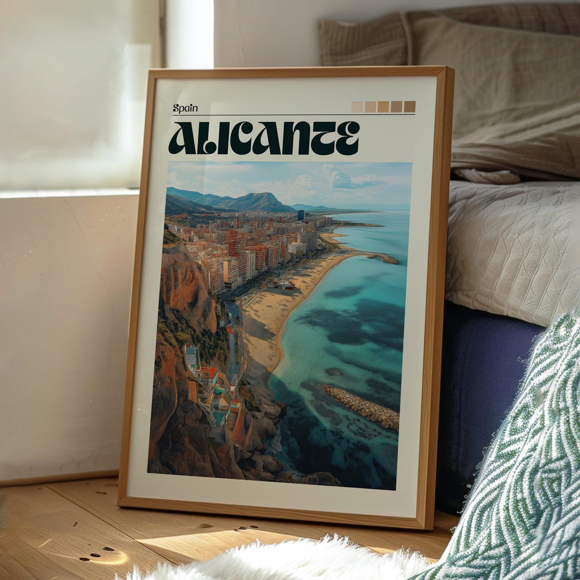 Alicante Spain Coastal City Beach Retro Vintage Travel Poster - Image 3