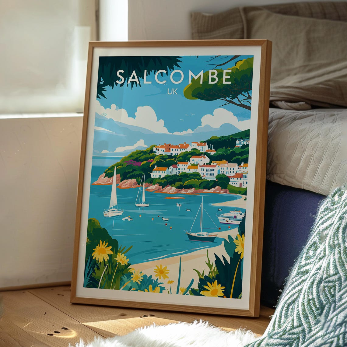Salcombe Devon Coast Travel Poster, UK AONB - Image 3