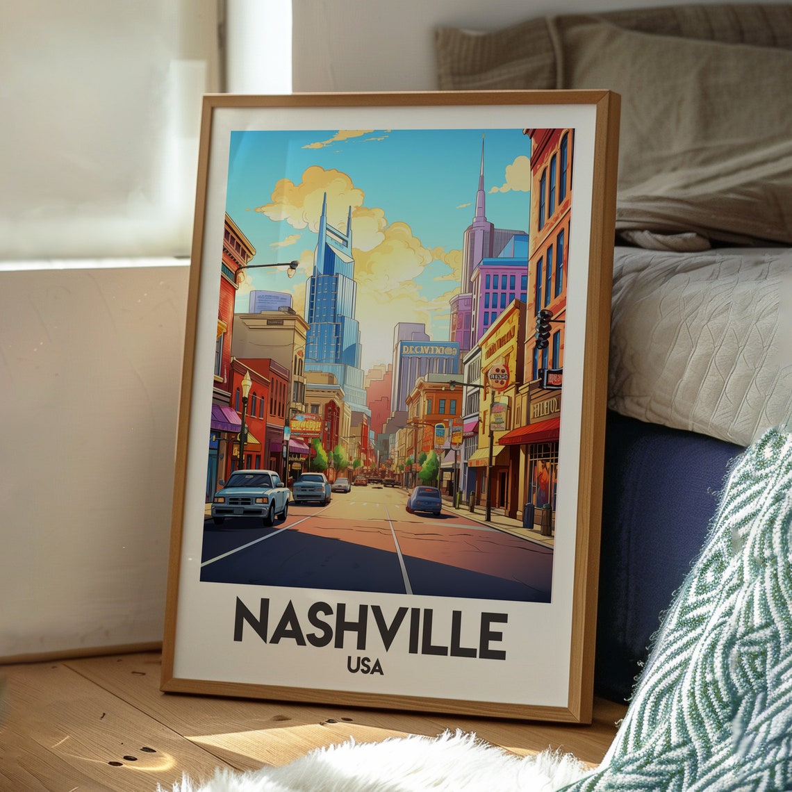 Nashville Print Tennesse Wall Art Us State Poster Country Music Poster Usa Travel Print Nashville City Print Tennessee Poster - Image 2