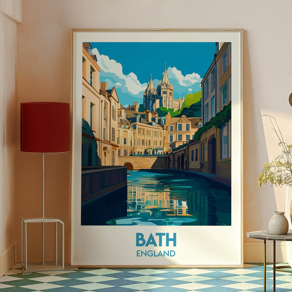 Bath England Georgian Canal River Historic City Travel Poster - Image 2