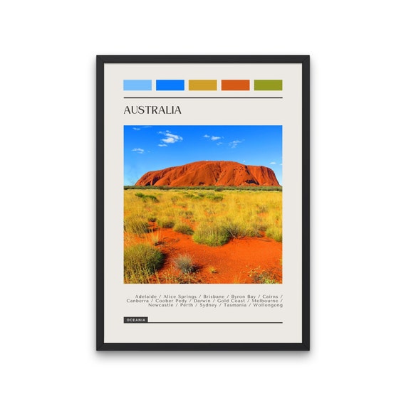 Australia Travel Poster, Color Block Travel Poster