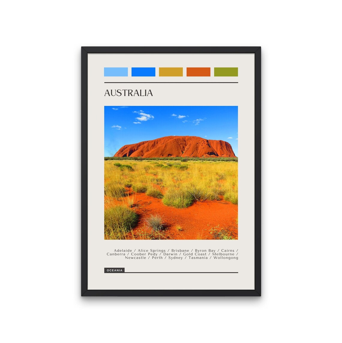 Australia Travel Poster, Color Block Travel Poster