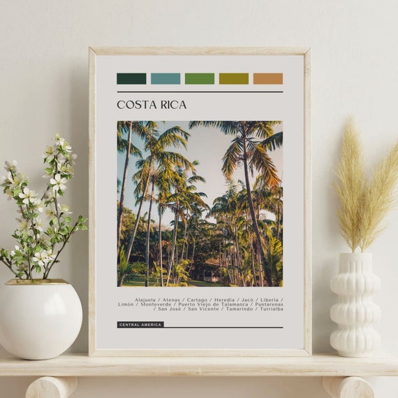Printed Costa Rica Poster Travel Color Block