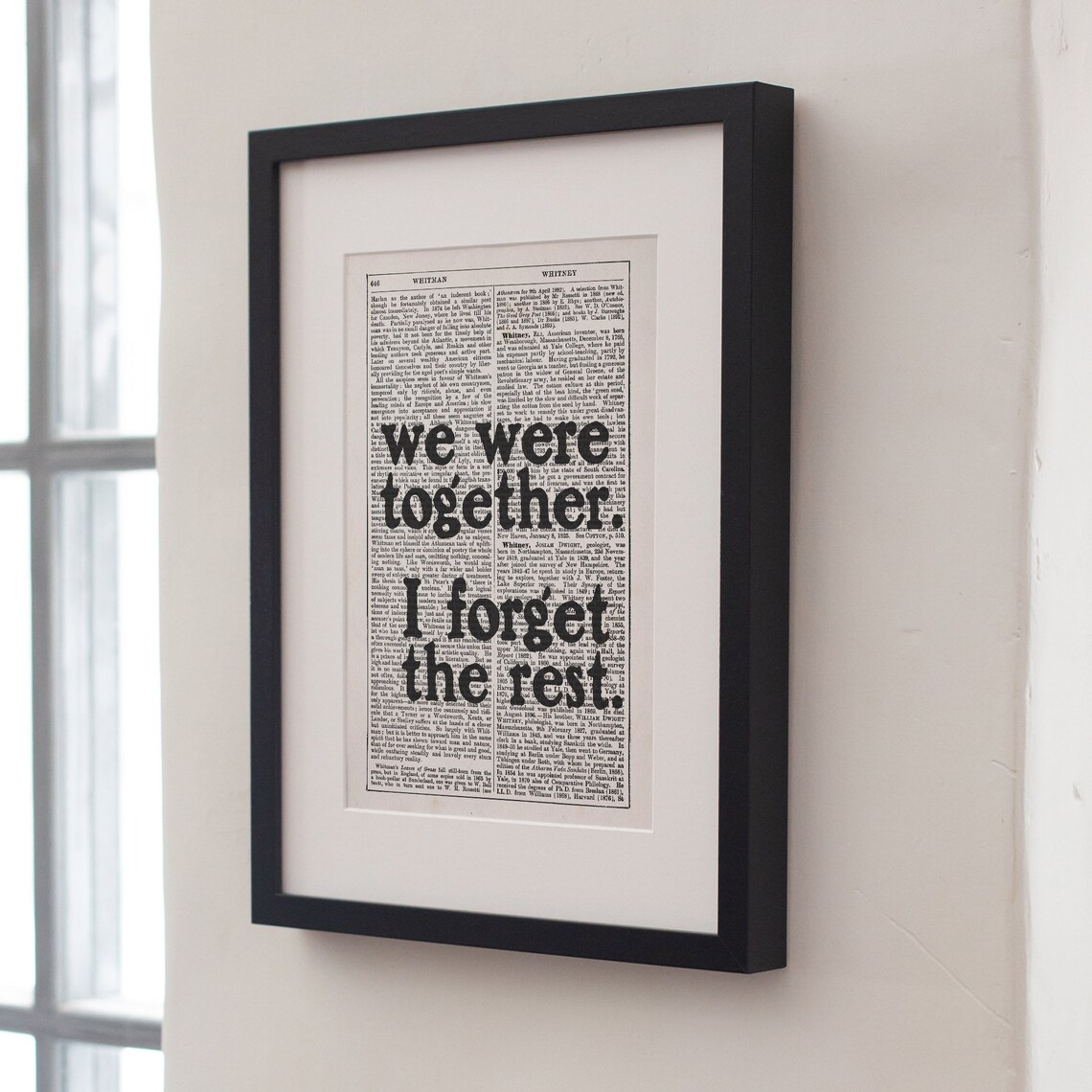 Walt Whitman We Were Together I Forget The Rest Poetry Quote Wall Art Print - Image 4