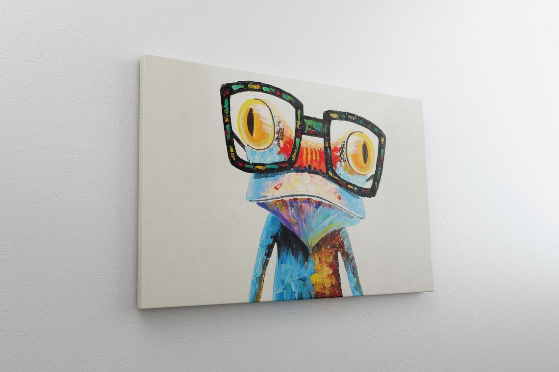 Colorful Frog Wearing Black Glasses Pop Art Funny Animal Poster - Image 4
