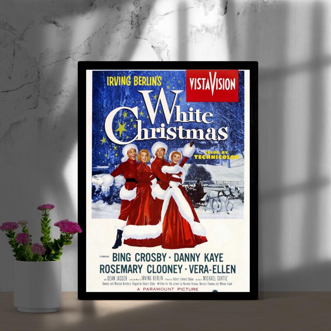 Irving Berlin's White Christmas Vintage 1954 Classic Film Movie Poster - Image 3