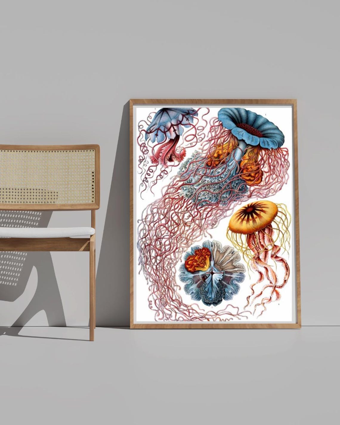 Ocean Colorful Jellyfish Wall Art Underwater Nautical Wall Art - Image 5