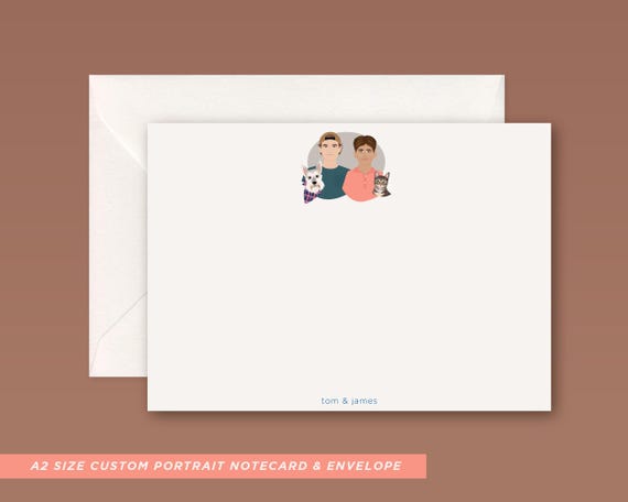 Personalized Portrait Stationery, Custom Thank You
