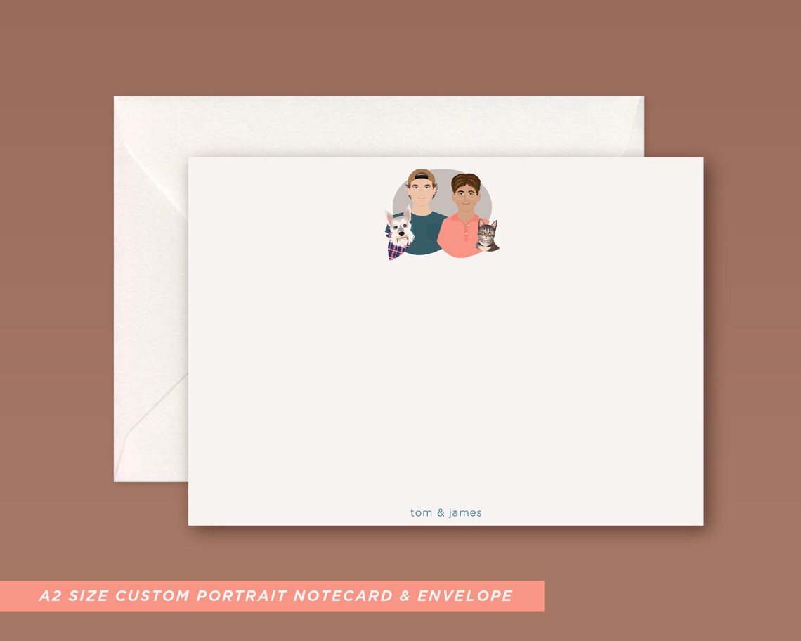 Personalized Portrait Stationery, Custom Thank You