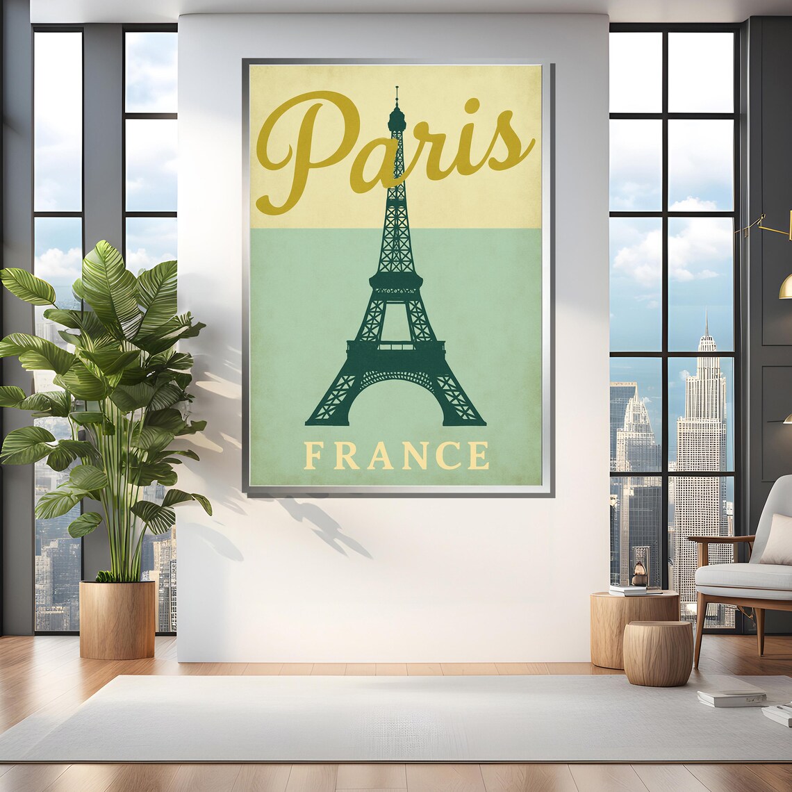 Retro Paris Eiffel Tower - Vintage Travel Poster - Image 4
