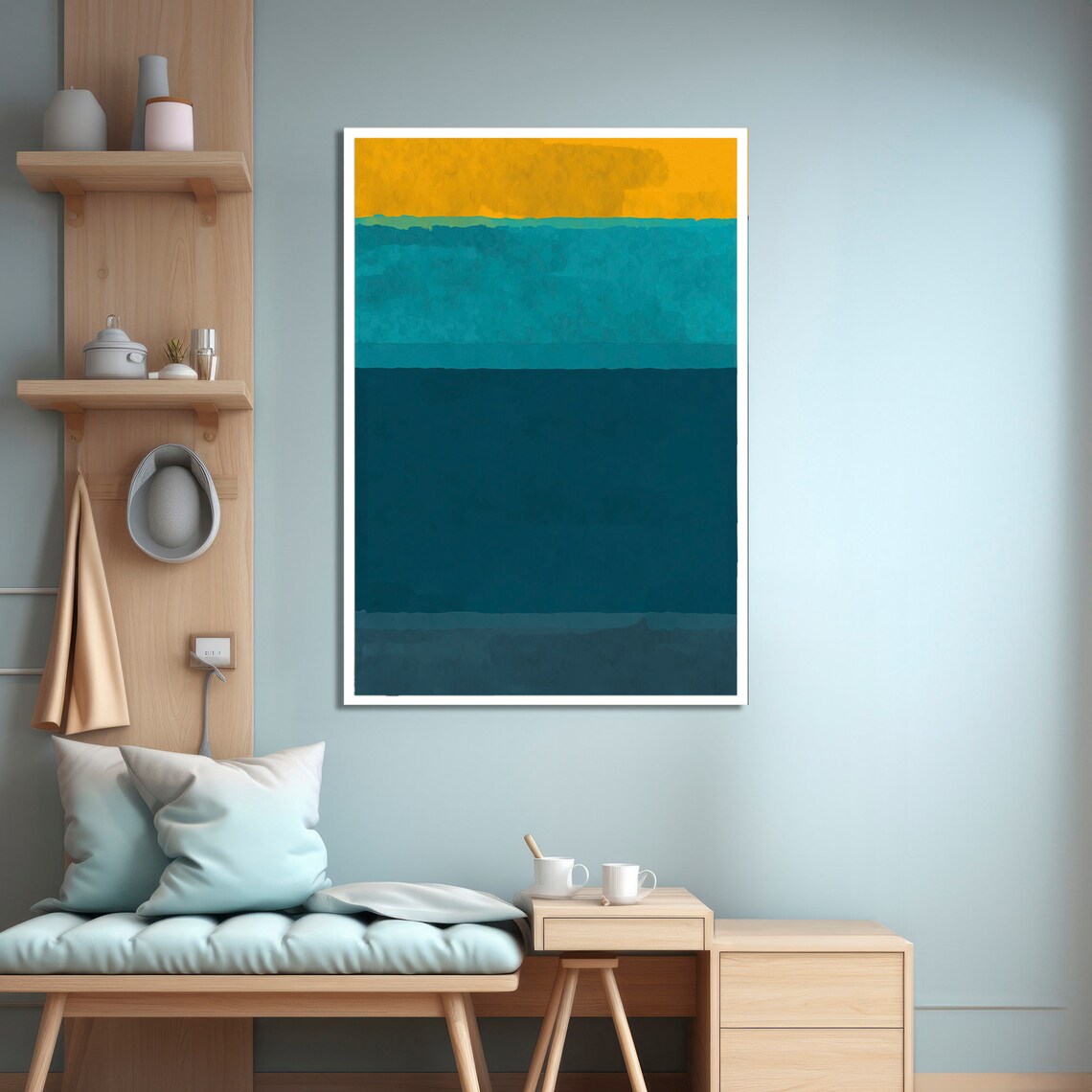 Turquoise And Gold Bliss Abstract By Mark Rokhto - Image 4