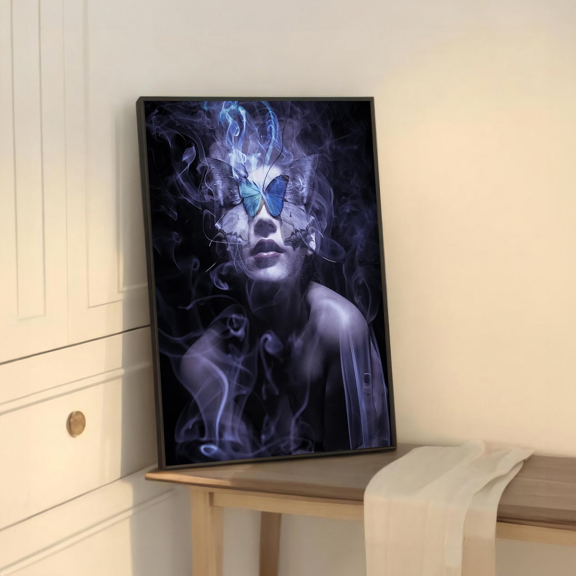 Mystical Butterfly Woman, Surreal Modern Wall Decor - Image 5