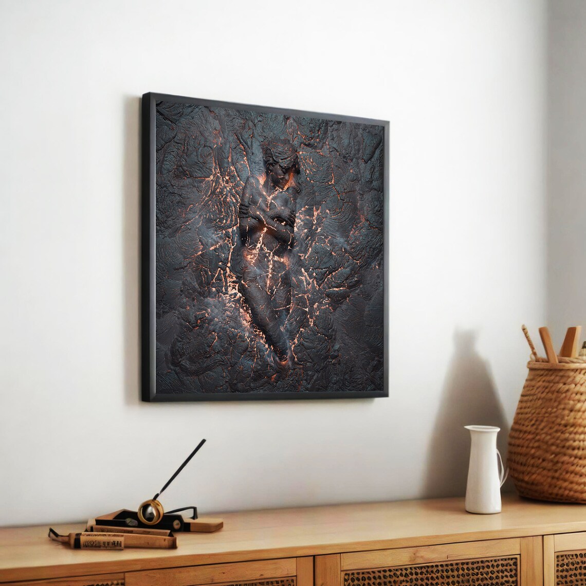 Ethereal Embrace, Abstract Figurative Wall Decor - Image 5