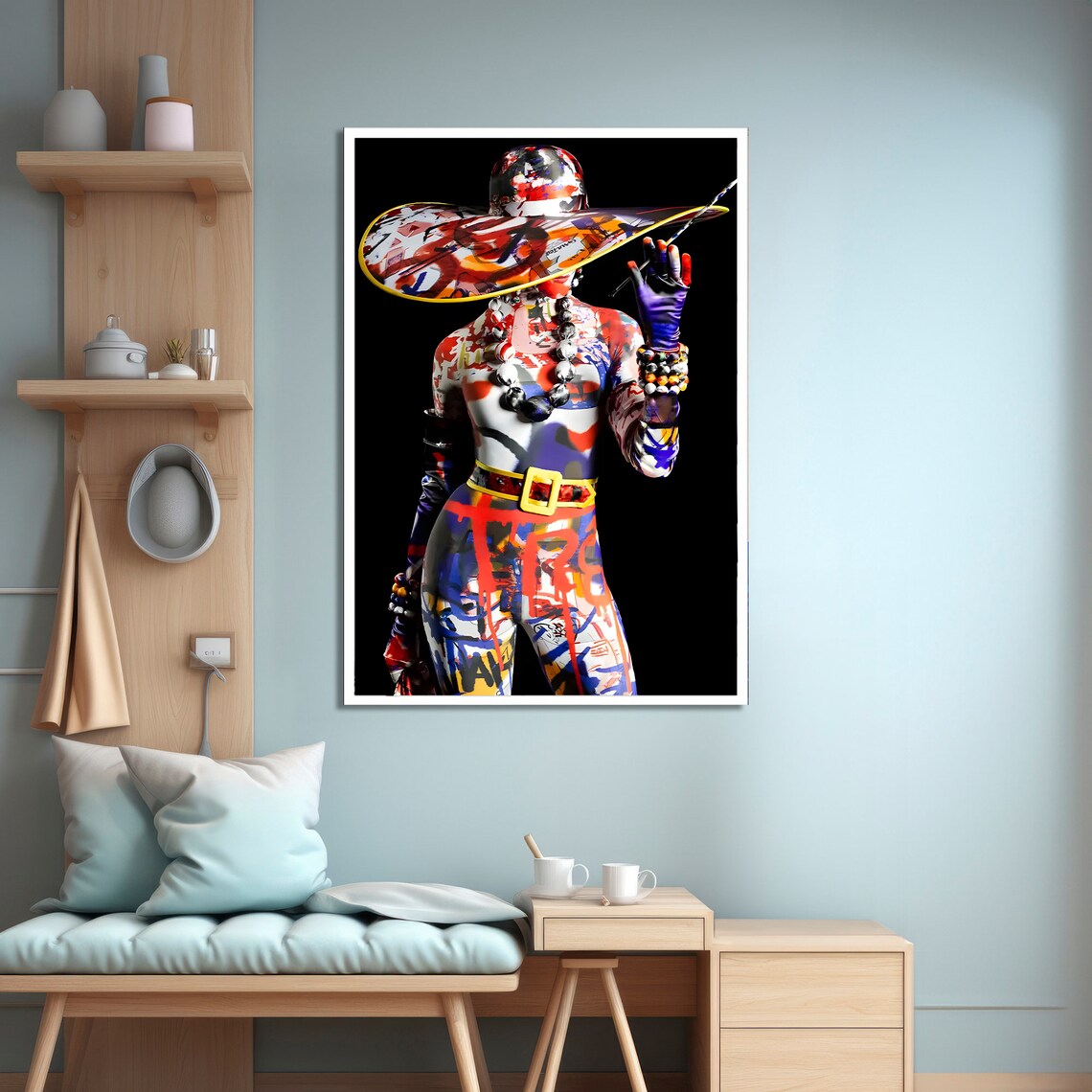 Graffiti Woman Painting, Bold Street Art Decor - Image 4